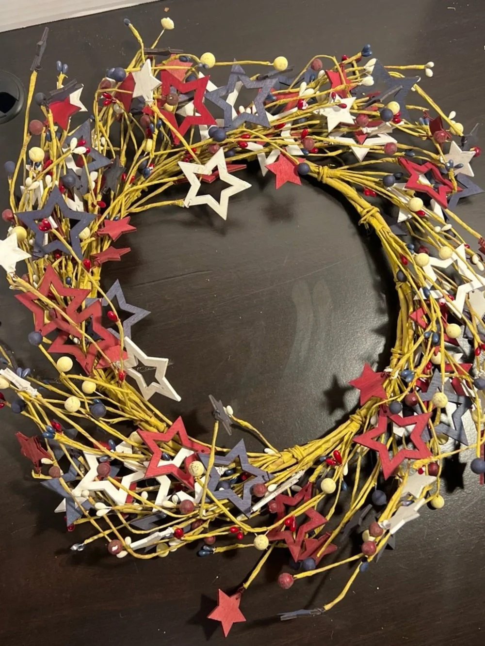 Patriotic Star Wreath - Red White Blue Decorative Wreath